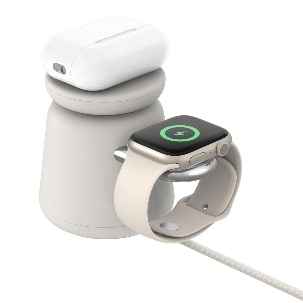 Зарядний пристрій Belkin 2in1 MagSafe iPhone/Watch/AirPods Sand Mass (WIZ020VFH37) - изображение 3