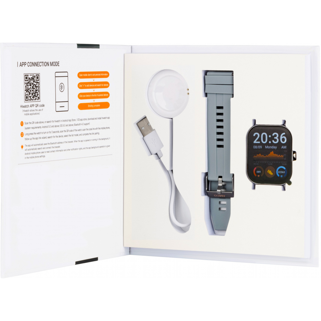 Смарт-годинник Amico GO FUN Pulseoximeter and Tonometer gray (850474) - зображення 4