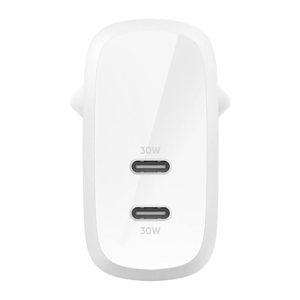 Зарядний пристрій Belkin 30W 2хUSB-С PD PPS white (WCB010VFWH) - зображення 3