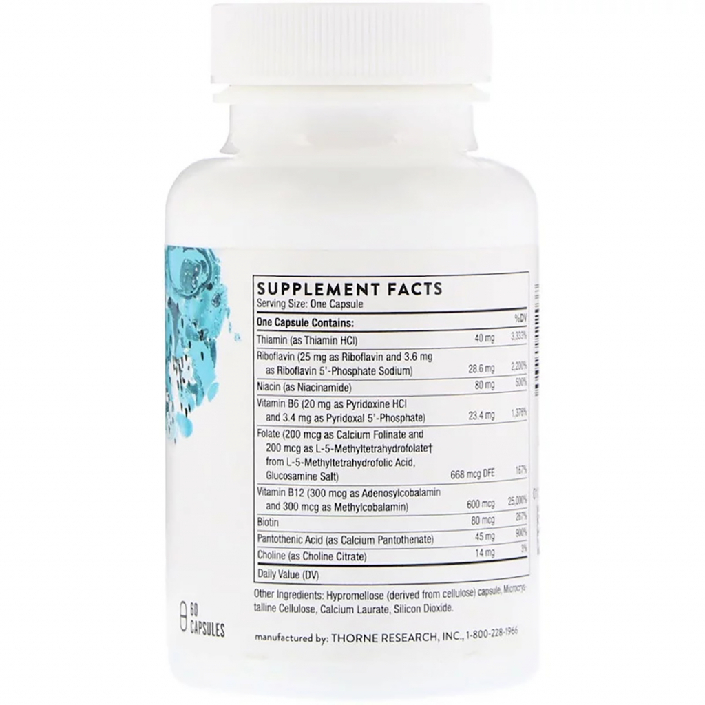 Вітамін Thorne Research В-Комплекс №12, B-Complex 12, 60 капсул (THR-11203) - зображення 2