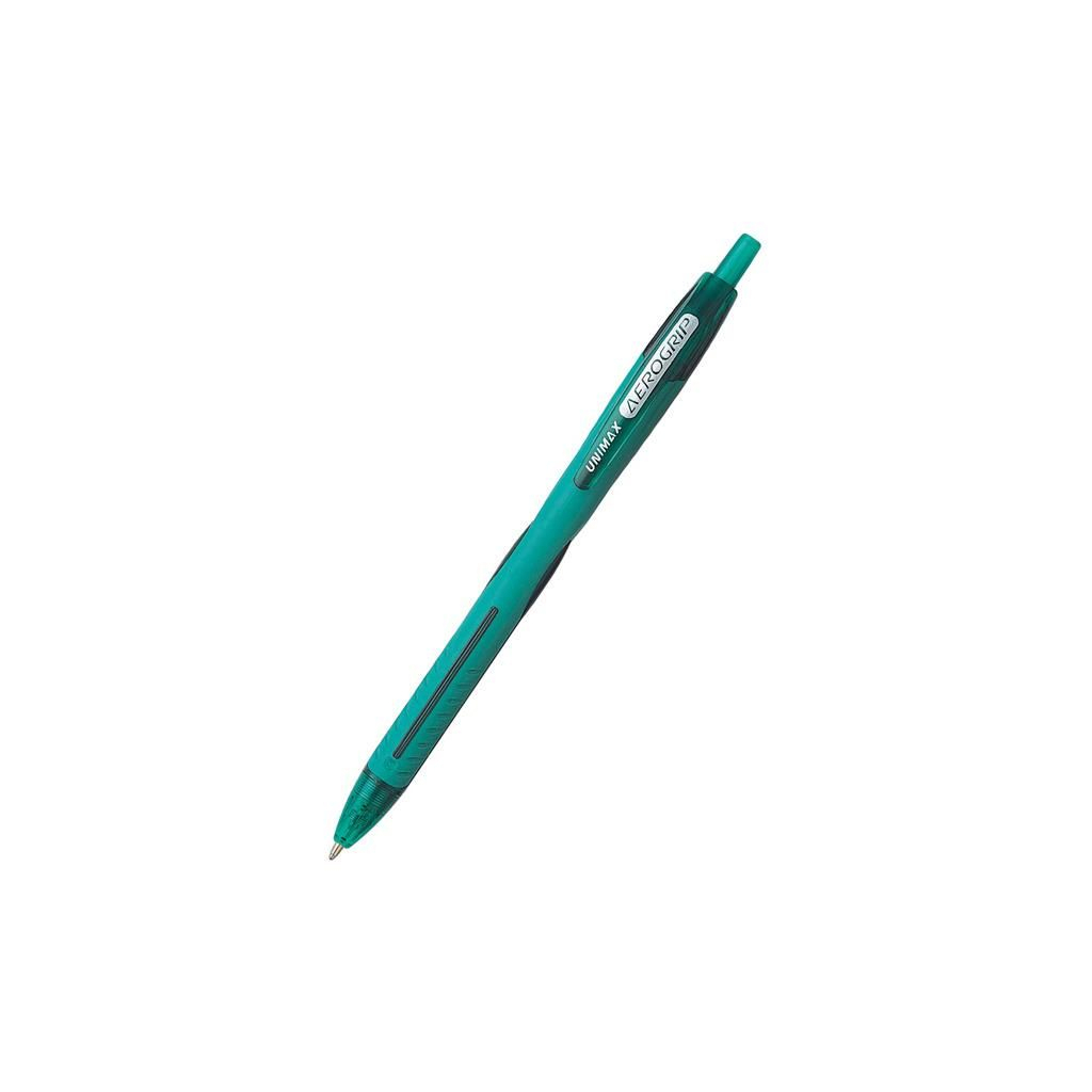 Ручка кулькова Unimax автоматична Aerogrip 0.7 мм Зелена (UX-136-04) - зображення 2
