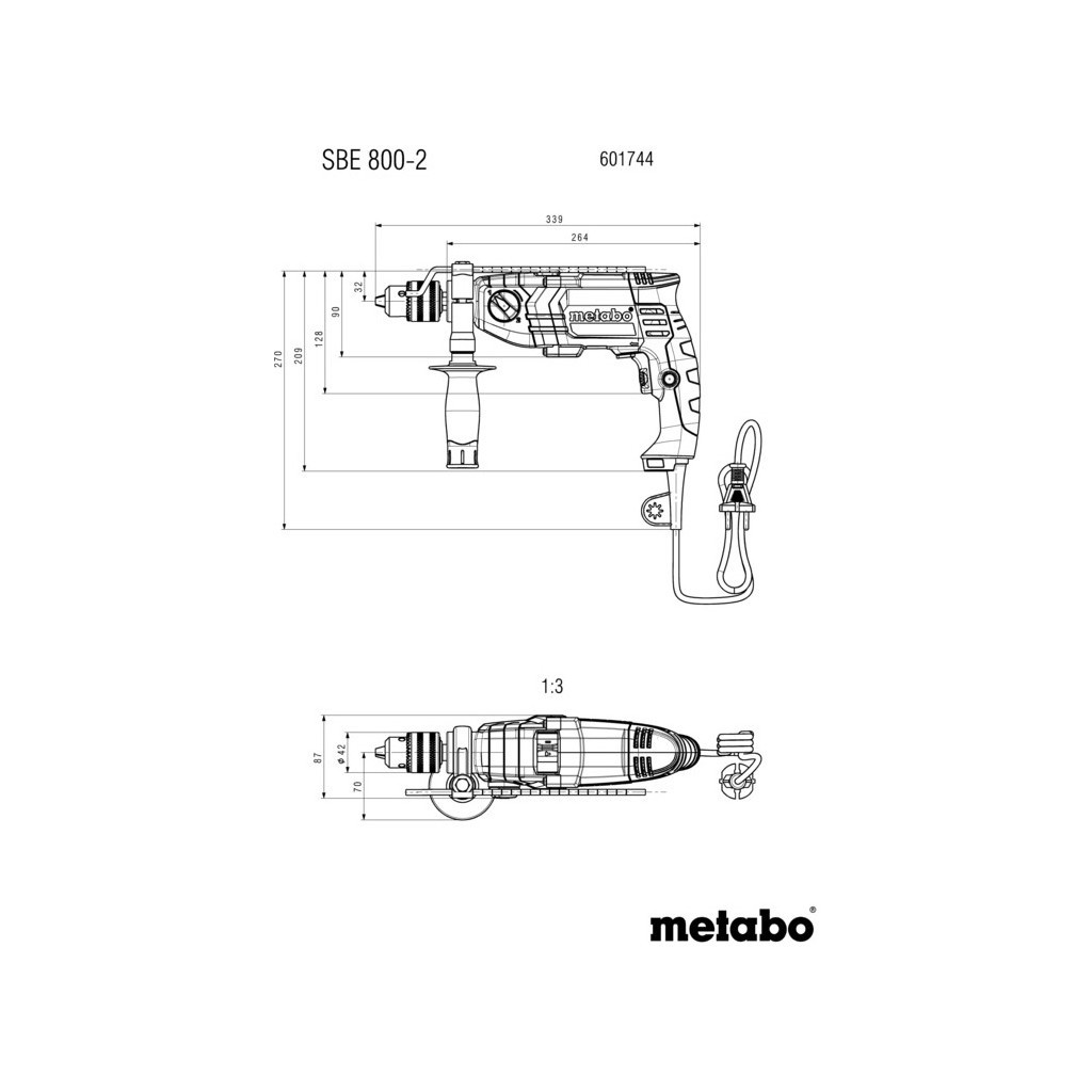 Дриль Metabo SBE 800-2, 800Вт, 1.5-13мм (601744000) - изображение 4
