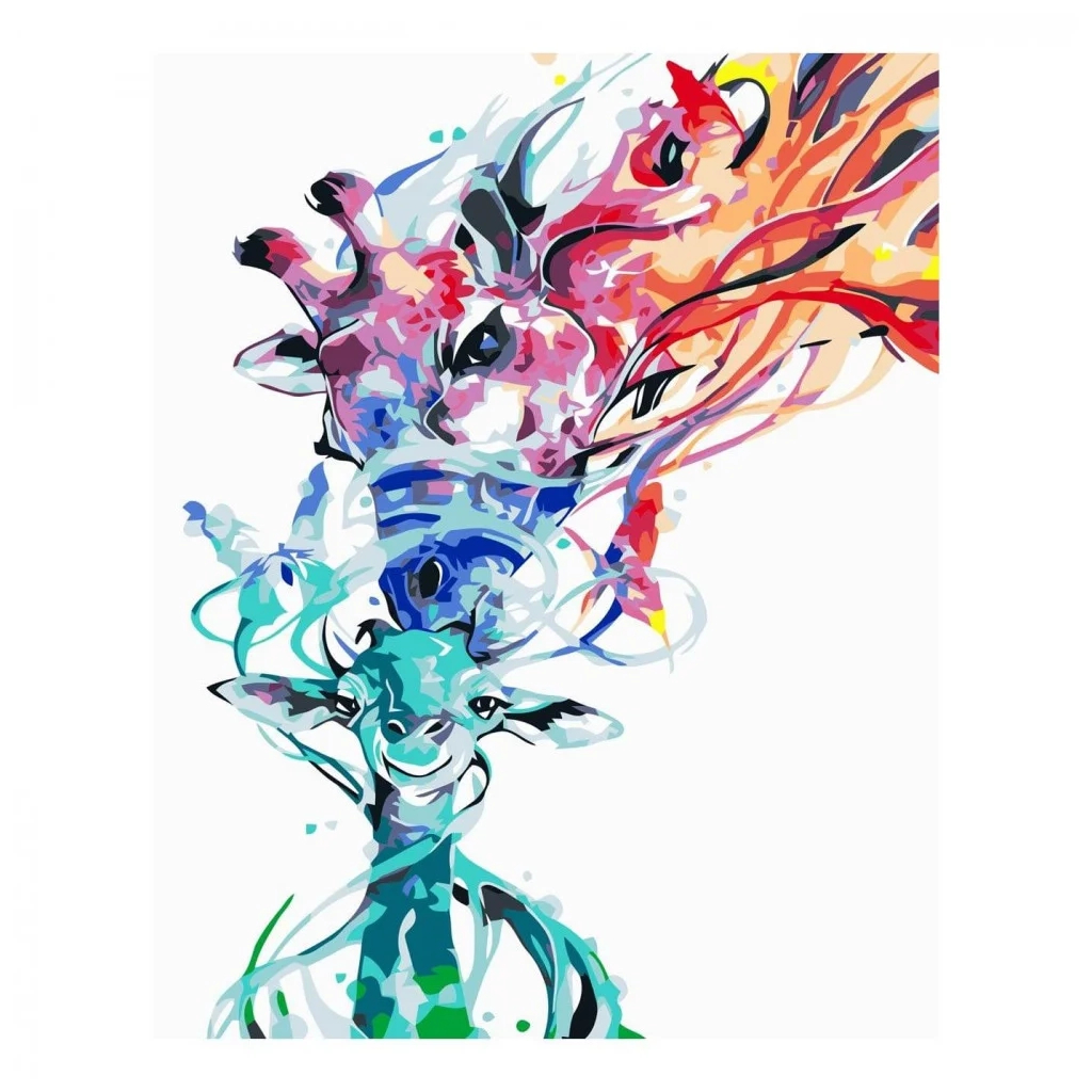 Картина по номерам Strateg Різнобарвні жирафи 30х40 см (SV-0007) - зображення 1