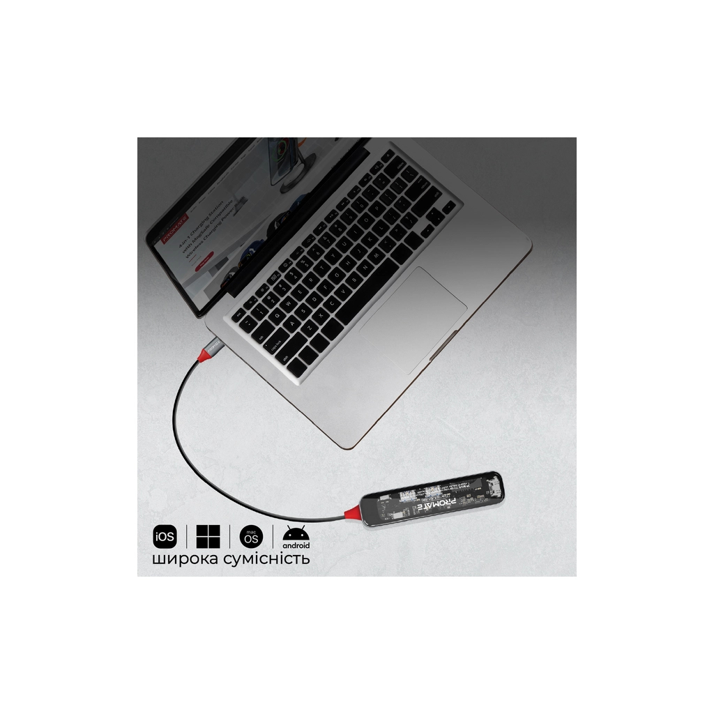 Концентратор Promate USB-C 7-in-1 Promate transhub-lite (transhub-lite) - изображение 8