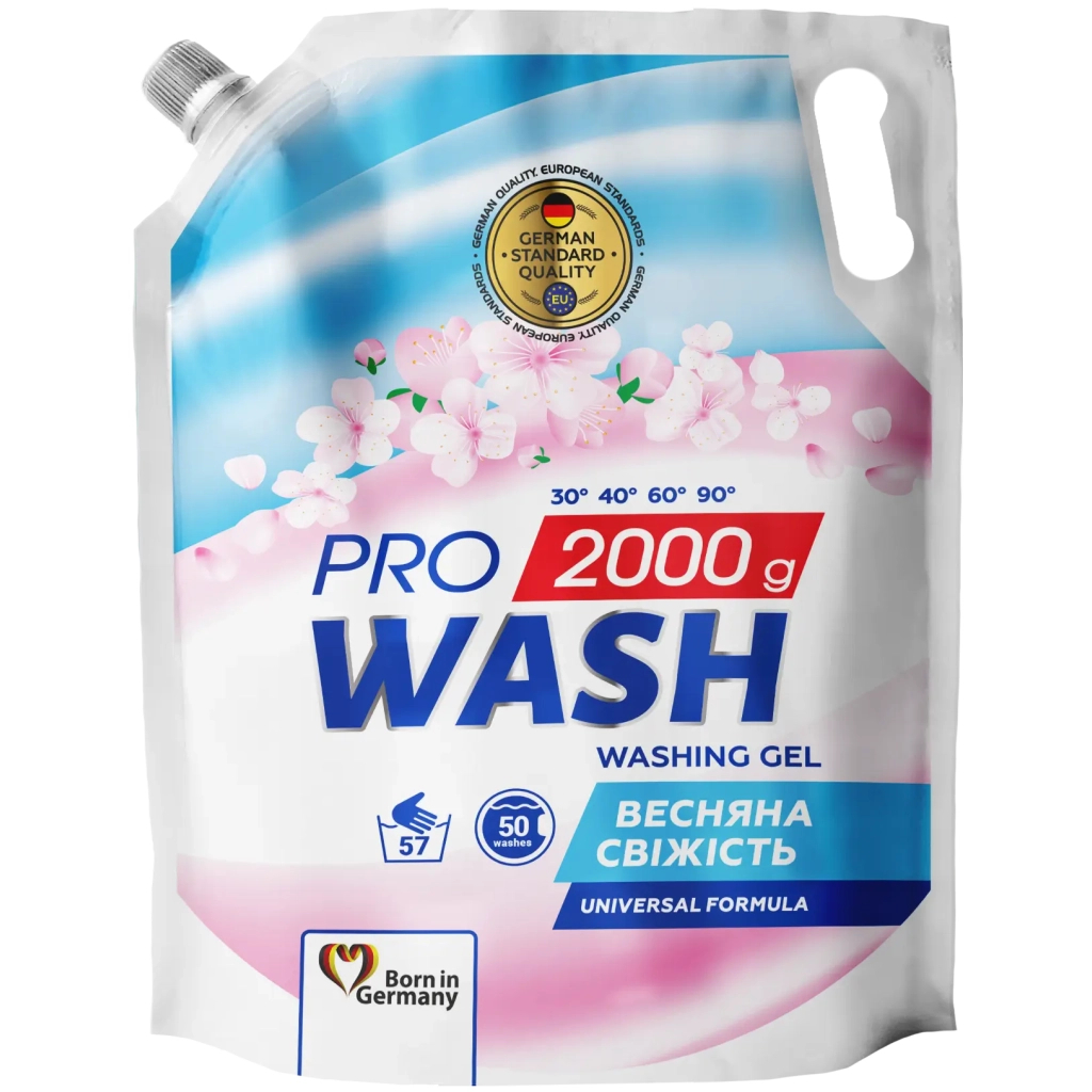 Гель для прання Pro Wash Universal Весняна свіжість Дой-пак 2 кг (4823128000976) - зображення 1