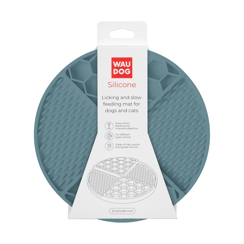 Універсальний посуд для тварин WAUDOG Silicone Килимок для злизування 21х21х3 см сірий (235011) - зображення 2