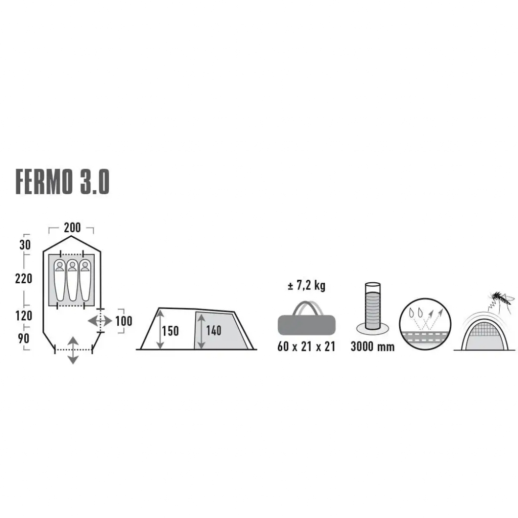 Намет High Peak Fermo 3.0 Nimbus Grey (928954) - зображення 9