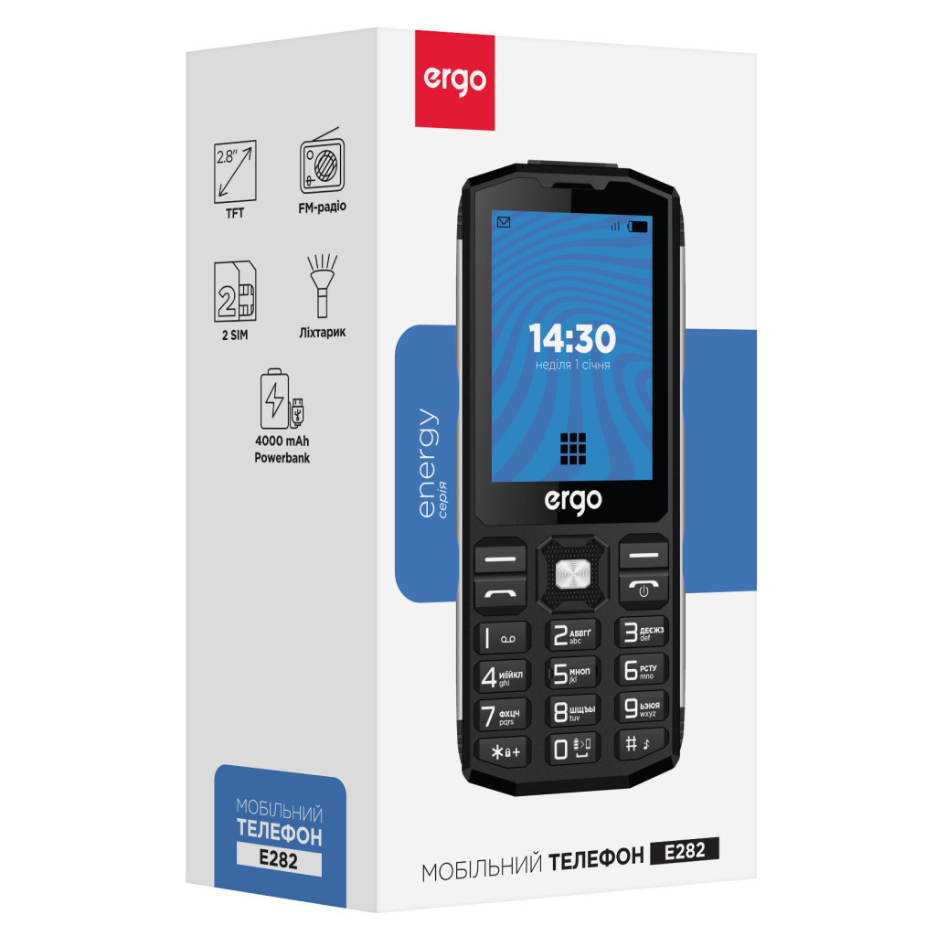 Мобільний телефон Ergo E282 Black - зображення 7