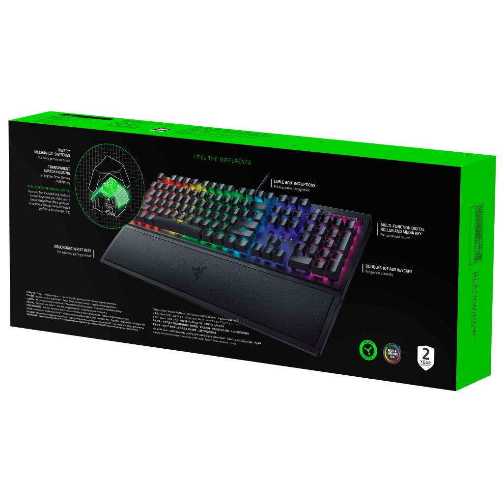 Клавіатура Razer BlackWidow V3 Razer Green Switch USB Black (RZ03-03540800-R3R1) - зображення 8