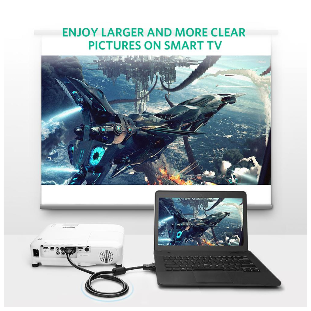 Кабель мультимедійний VGA M to VGA M 3.0m VG101 black UGREEN (11631) - зображення 5