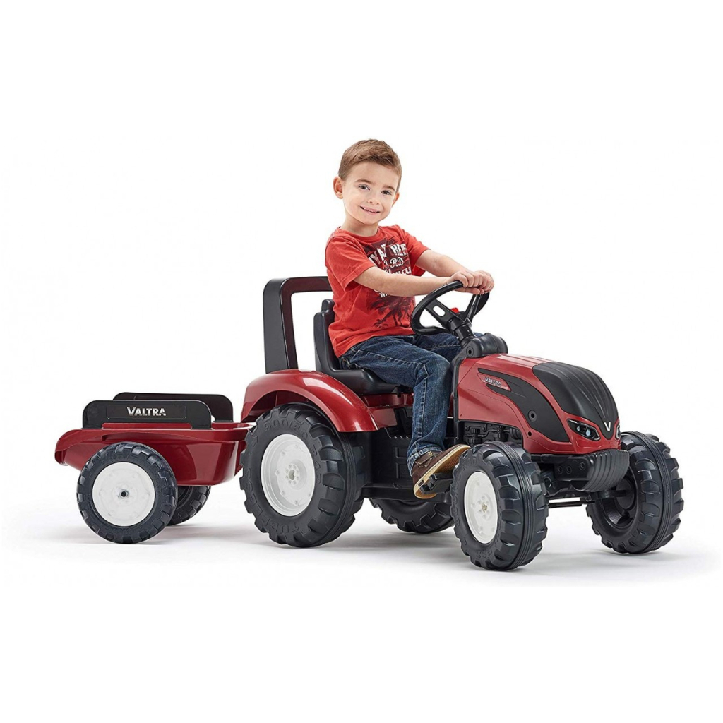 Веломобіль Falk Valtra S4 трактор на педалях з причепом Червоний (4000AB) - изображение 6