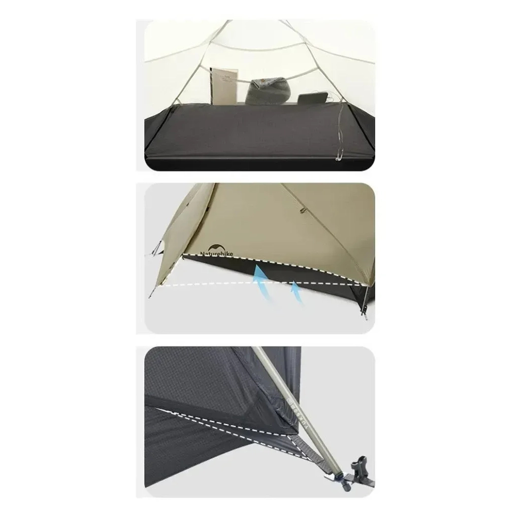 Намет Naturehike надлегкий двомісний Mongar CNK2550WS016, 15D, сiрий (6927595770504) - зображення 10
