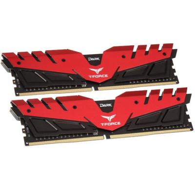 Модуль пам'яті для комп'ютера DDR4 32GB (2x16GB) 2666 MHz T-Force Dark Red Team (TDRED432G2666HC15BDC01) - зображення 2