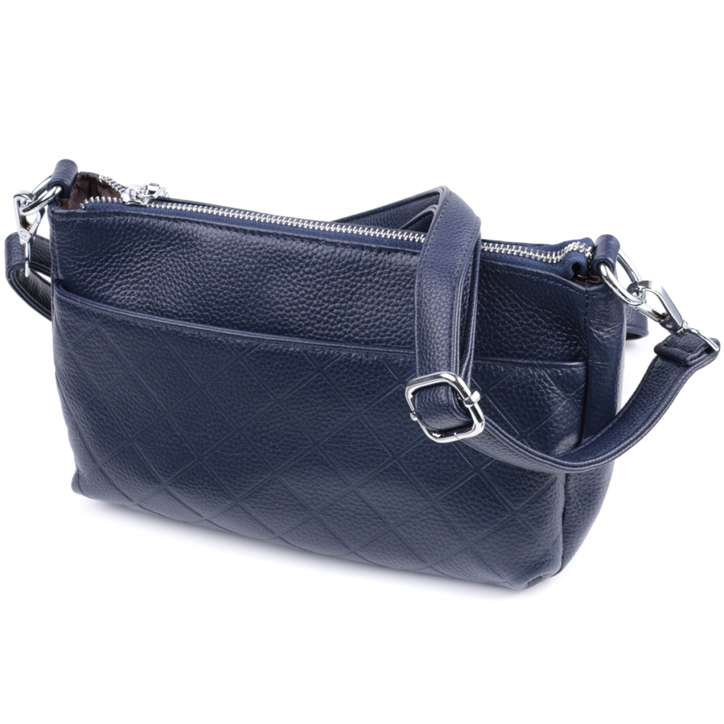 Сумка Vintage Жіноча на три відділення з натуральної шкіри Синя (22806) - зображення 1