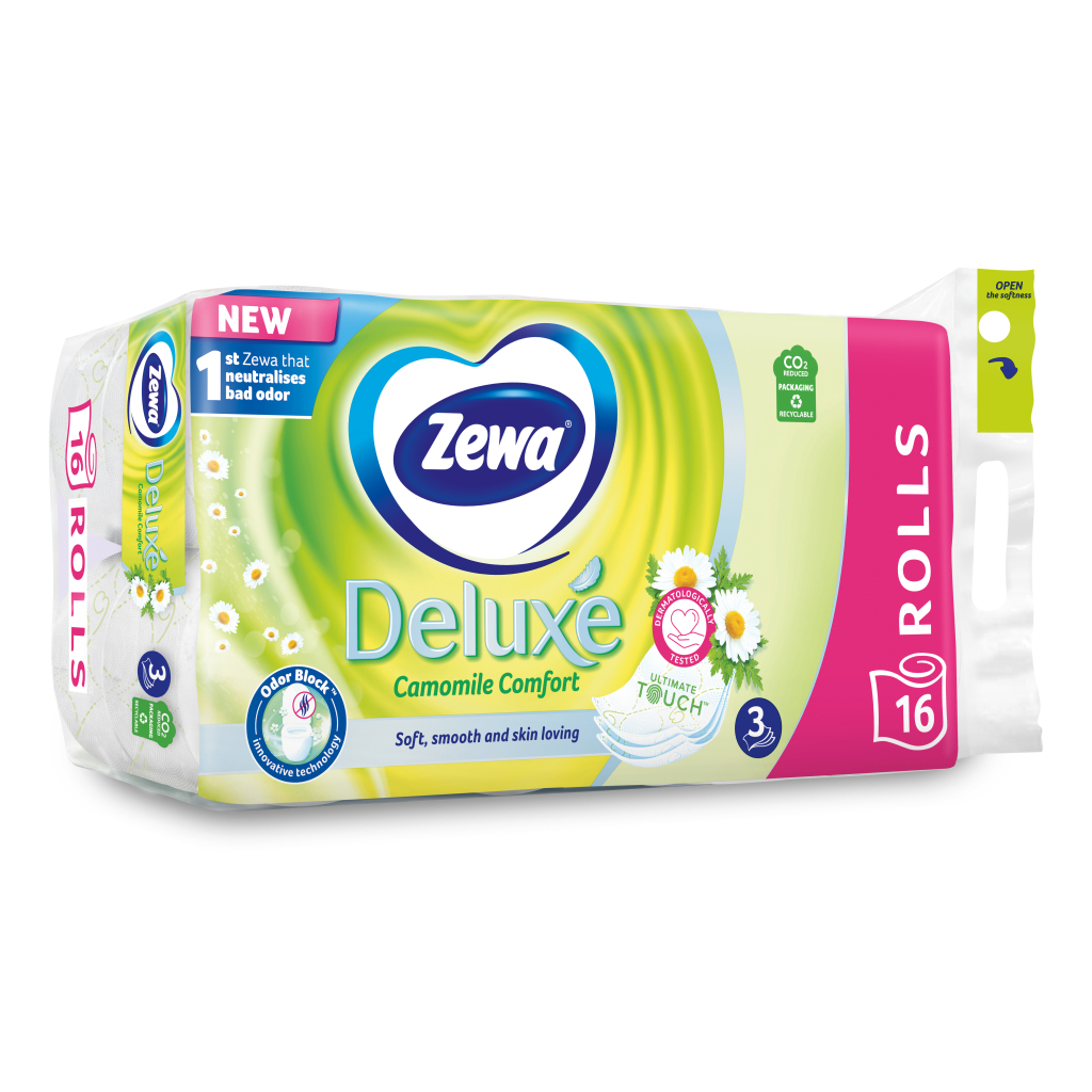 Туалетний папір Zewa Deluxe Ромашка 3 шари 16 рулонів (7322540201925) - зображення 2