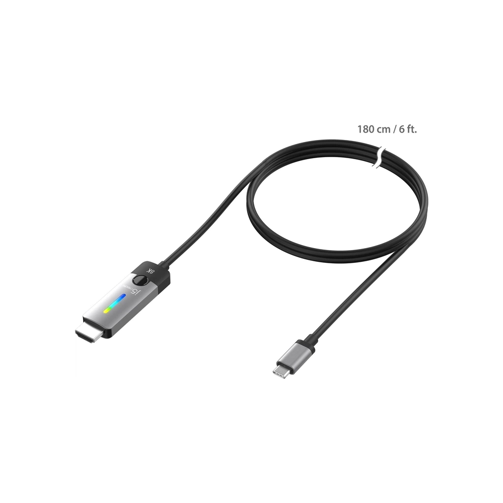 Кабель мультимедійний USB-C to HDMI M 1.8m 8K 60Hz LED RGB J5create (JCC157-N) - picture 2