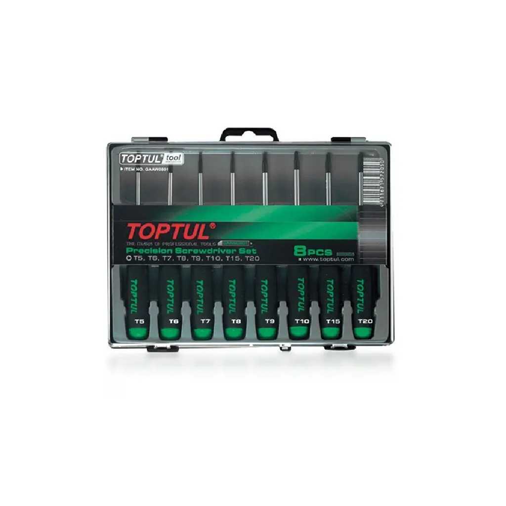 Набір викруток Toptul для точних робіт (T5-T20) 8шт. (GAAW0801) - зображення 1