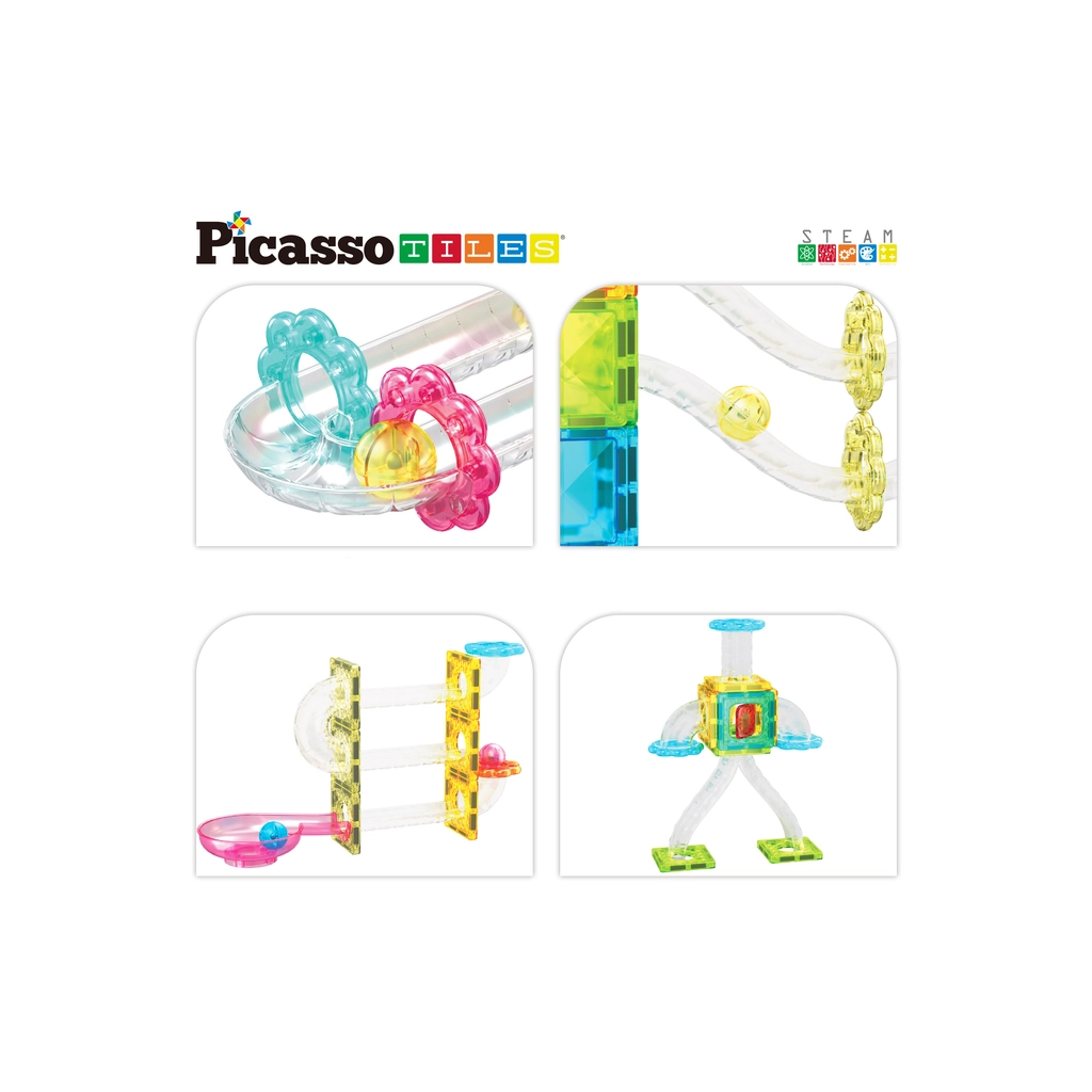 Конструктор Picasso магнітний Tiles Mini Diamond Marble Run Track Set 60 деталей (817338028299) - зображення 5
