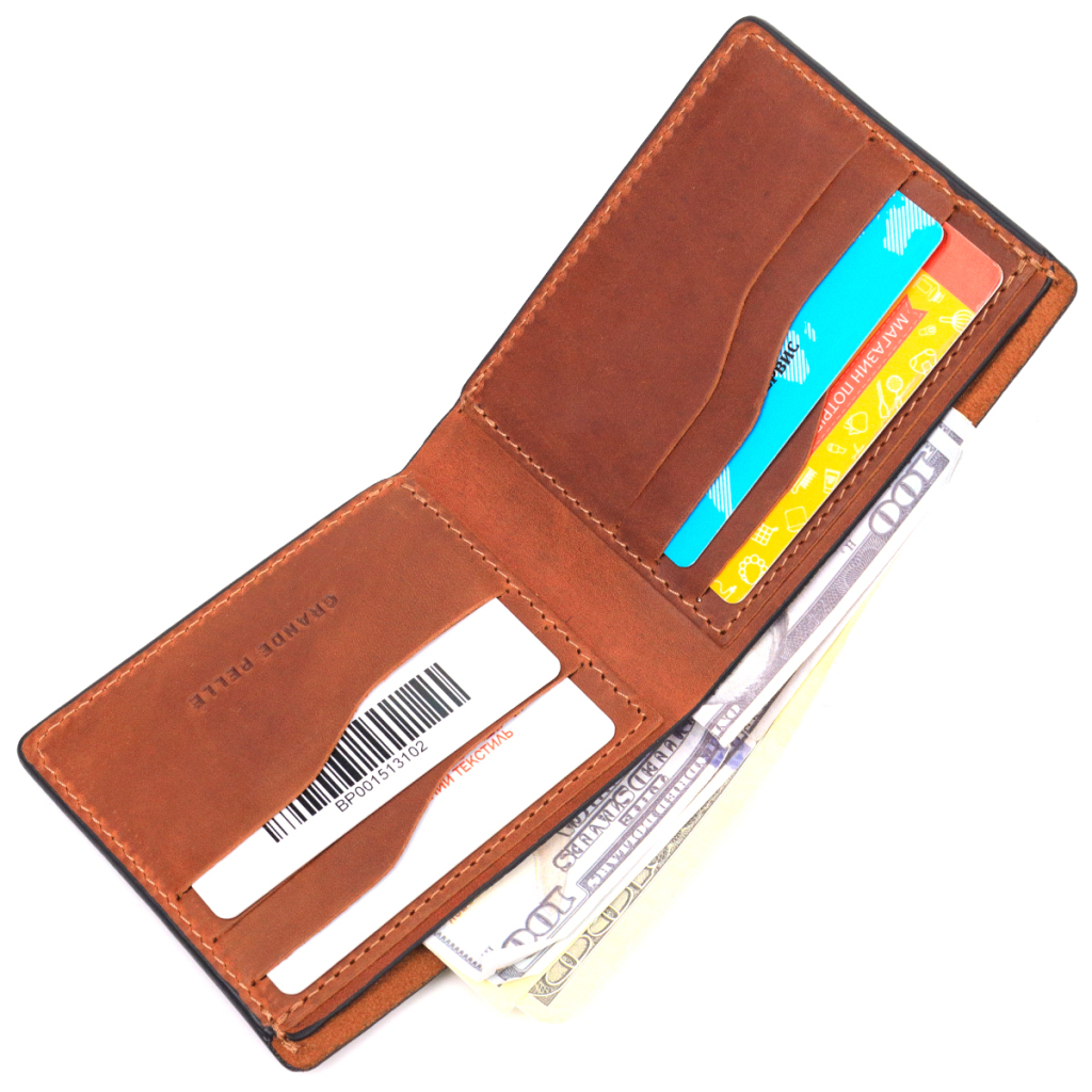 Гаманець Grande Pelle Шкіряний Світло-коричневий (16737) - зображення 6