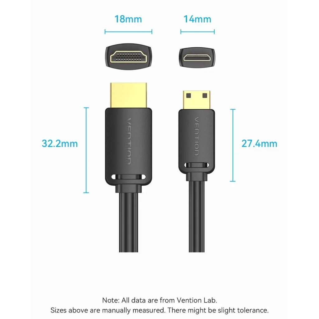 Кабель мультимедійний HDMI M to HDMI micro M 3.0m V2.0 4K60Hz Vention (AGHBI) - зображення 3