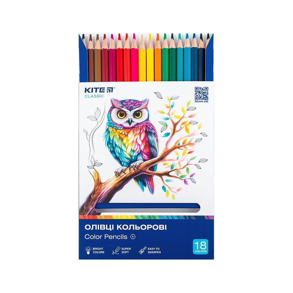 Олівці кольорові Kite Classic 18 кольорів (K-052) - изображение 4