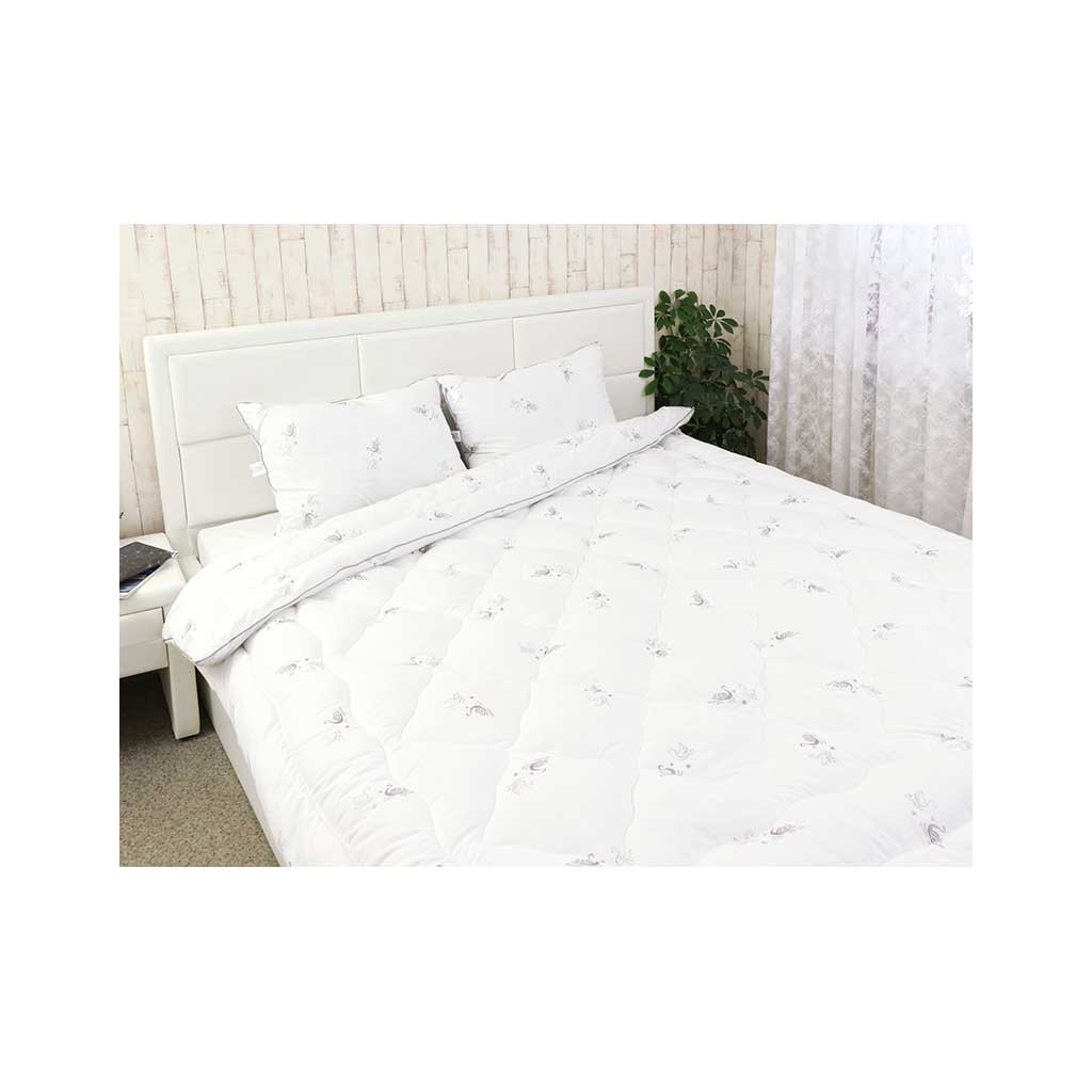 Ковдра Руно набір Ковдра демі зі штучного лебединого пуху Silver Swan 200х220 см з двома подушками 50х70 см (925.52_Silver Swan_demi) - зображення 2