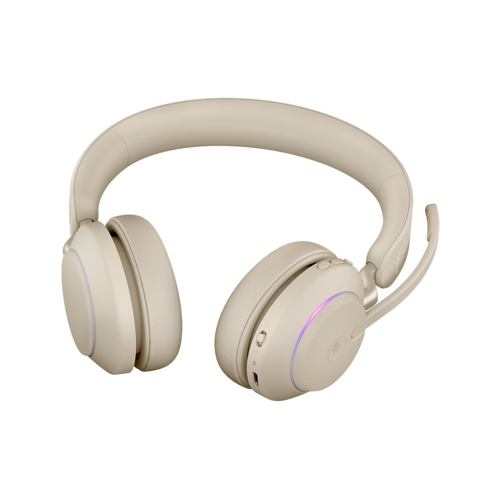 Навушники Jabra Evolve 2 65 MS USB-A Stereo Beige (26599-999-998) - зображення 4