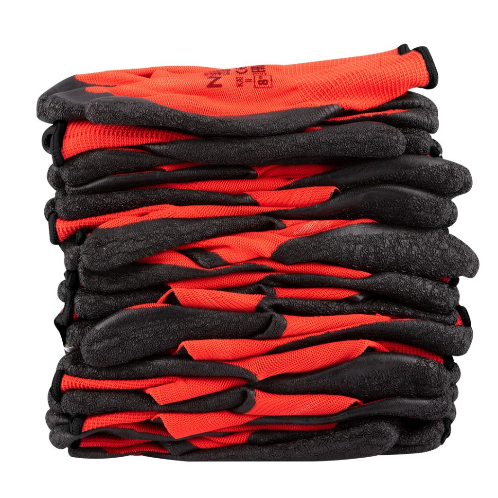 Захисні рукавиці Neo Tools комплект 12шт, поліестер з латексним покриттям, р.11, червоно-чорний (97-645-11) - изображение 5