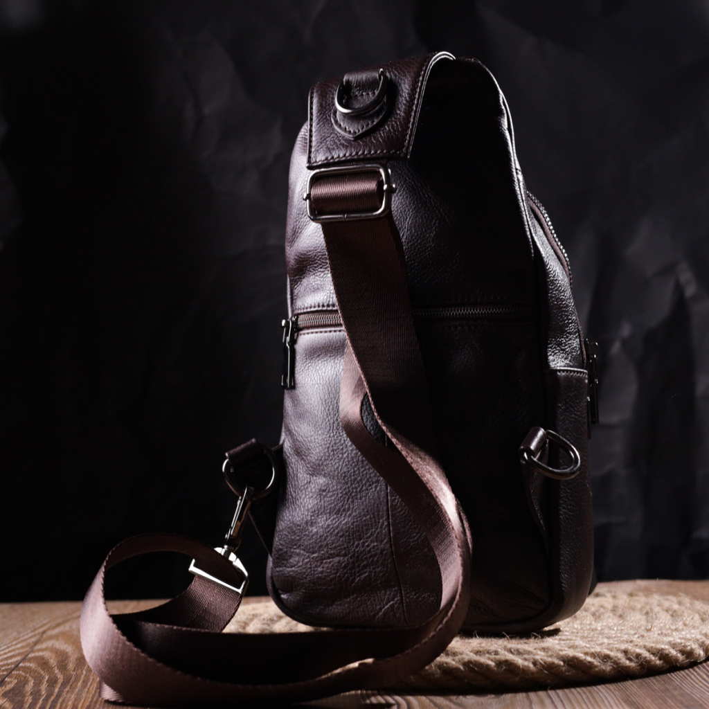 Сумка Vintage Чоловіча через плече з натуральної шкіри Коричнева (21306) - зображення 10
