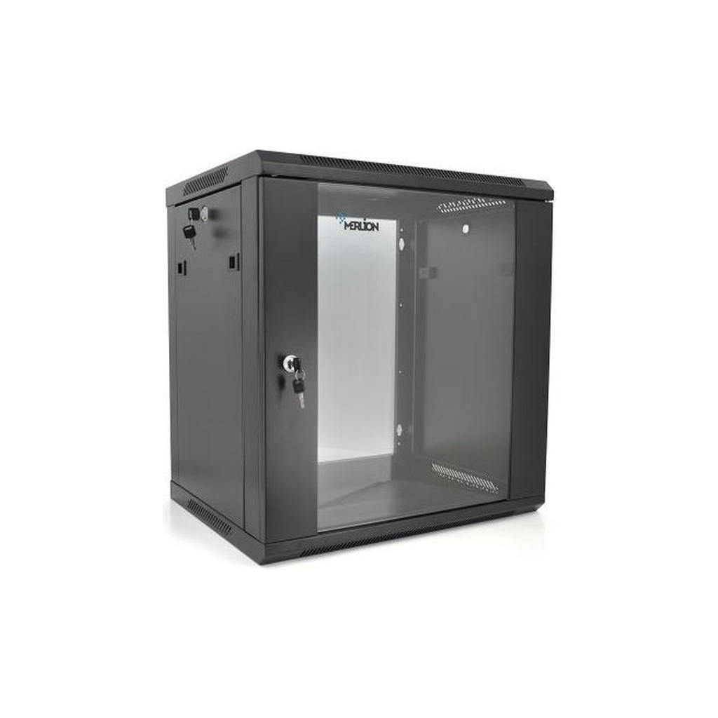 Шафа настінна Merlion 12U 19" 600*450*634 (Ш*Г*В)мм, black (Ml3-6412) - зображення 1