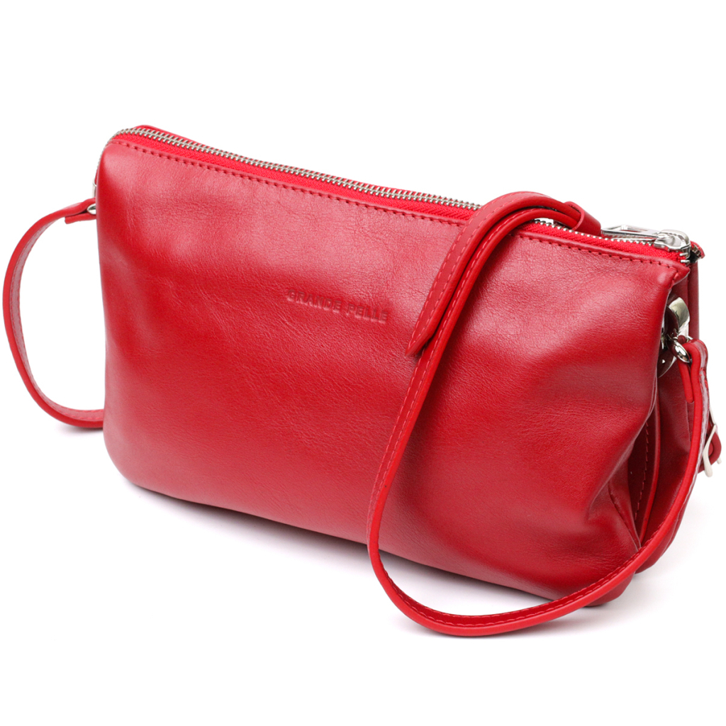 Сумка Grande Pelle З натуральної шкіри Червона (11670) - зображення 1
