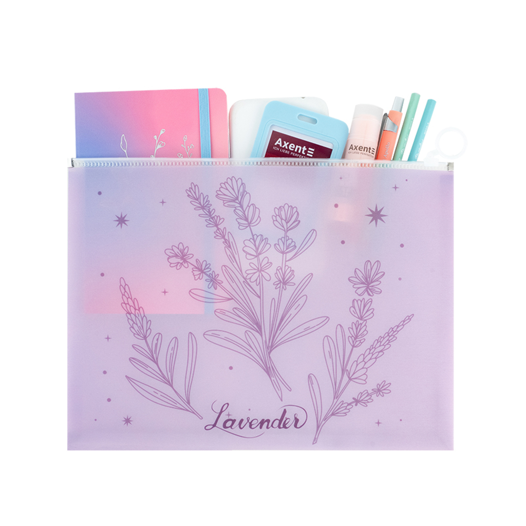 Папка на блискавці Axent zip-lock А4+ Lavender-2 (1497-37-A) - изображение 3