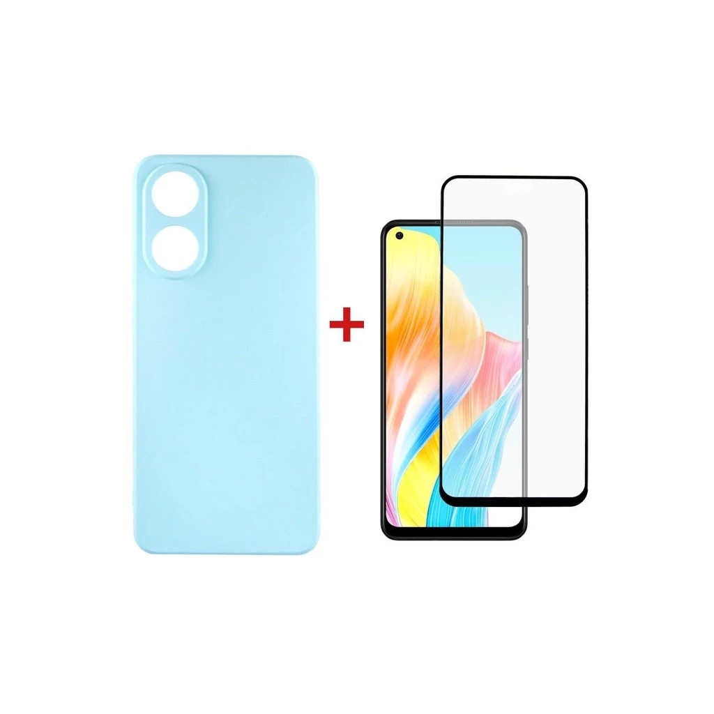 Чохол до мобільного телефона Dengos Kit for OPPO A78 4g case + glass (ice blue) (DG-KM-04) - зображення 1