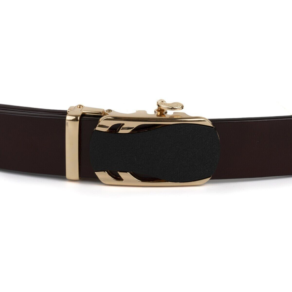 Ремінь Vintage З золотистою пряжкою автомат Коричневий (20323) - зображення 6