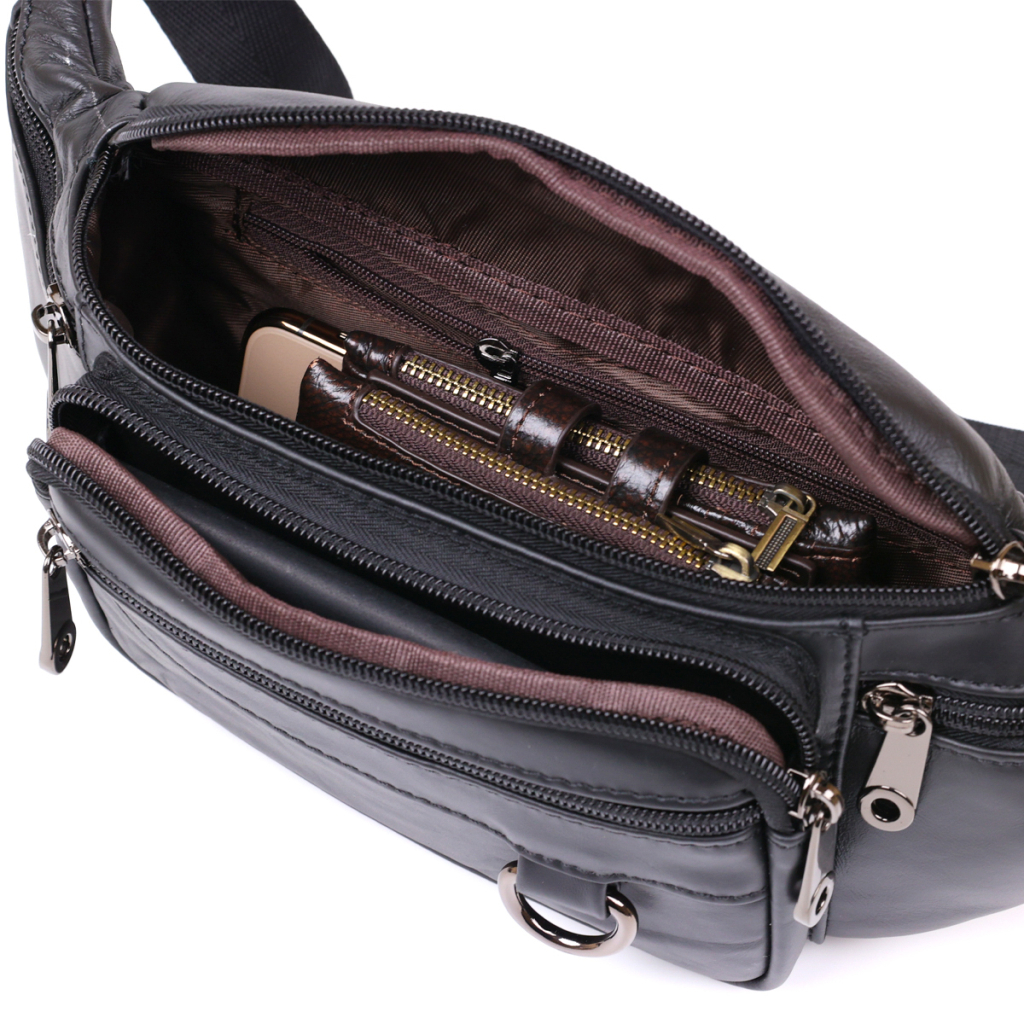 Сумка Vintage Чоловіча шкіряна на пояс Чорна (20487) - зображення 5