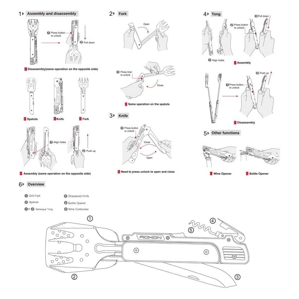 Мультитул Roxon Multi BBQ Tool (S601) - изображение 8