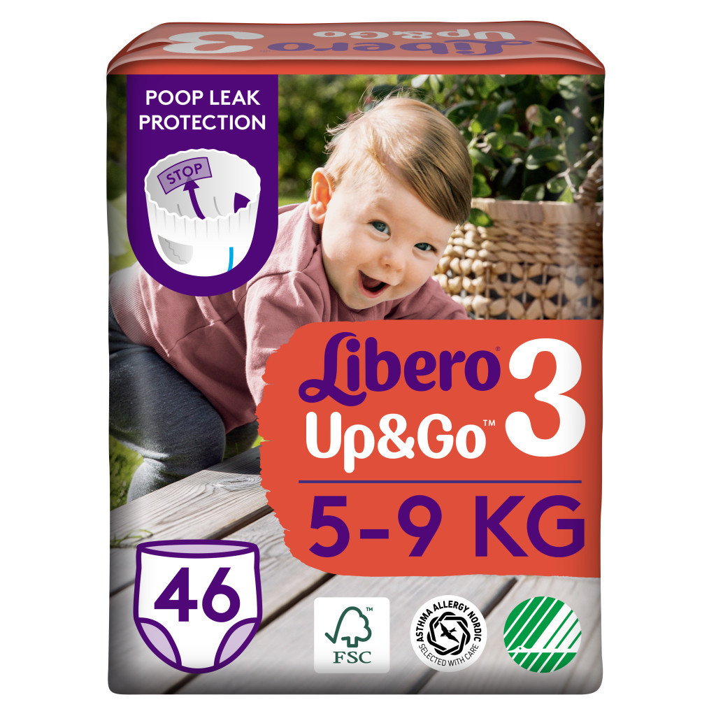 Підгузки Libero Up&Go Розмір 3 (5-9 кг) 46 шт (7322541742076) - изображение 1