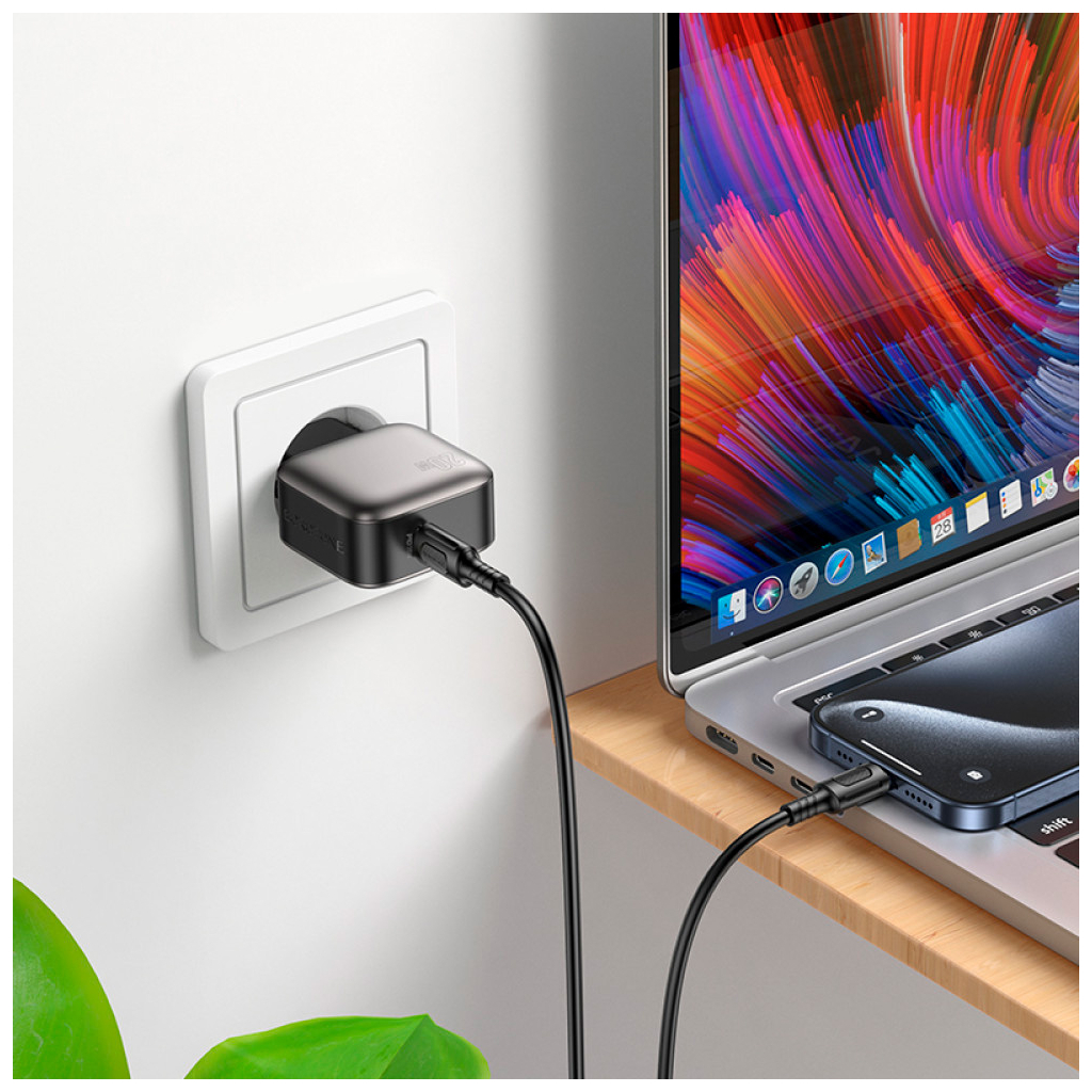 Зарядний пристрій BOROFONE BAS53A Absolute USB-C PD20W Black (6941991116179) - зображення 8