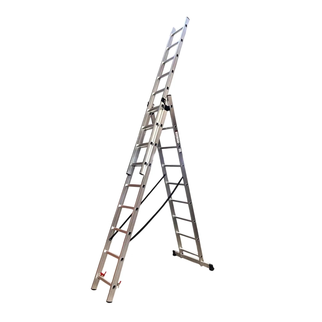 Драбина GTM 3-секції, розкладна, 3*9сх. 2,45-5,69м (KME309) - зображення 1