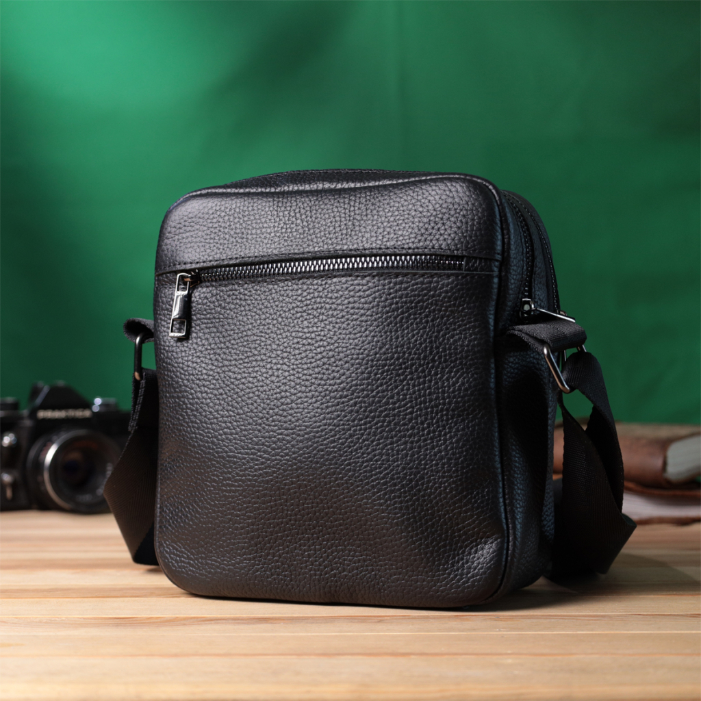 Сумка Shvigel З зернистої натуральної шкіри Чорна (22847) - зображення 10