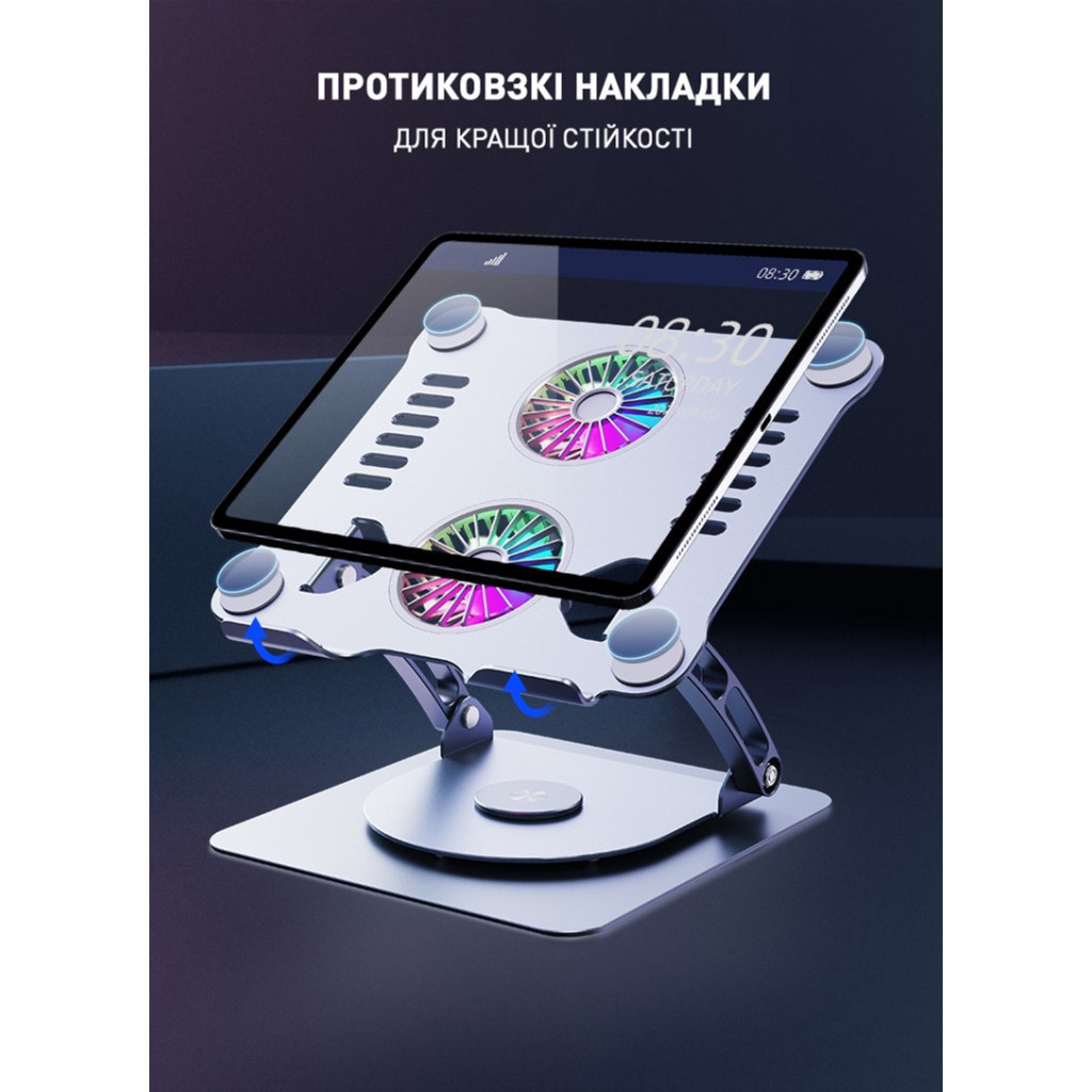 Підставка до ноутбука DYXON FIX COOLING 3 Silver (DXNLSFC3S) - зображення 8