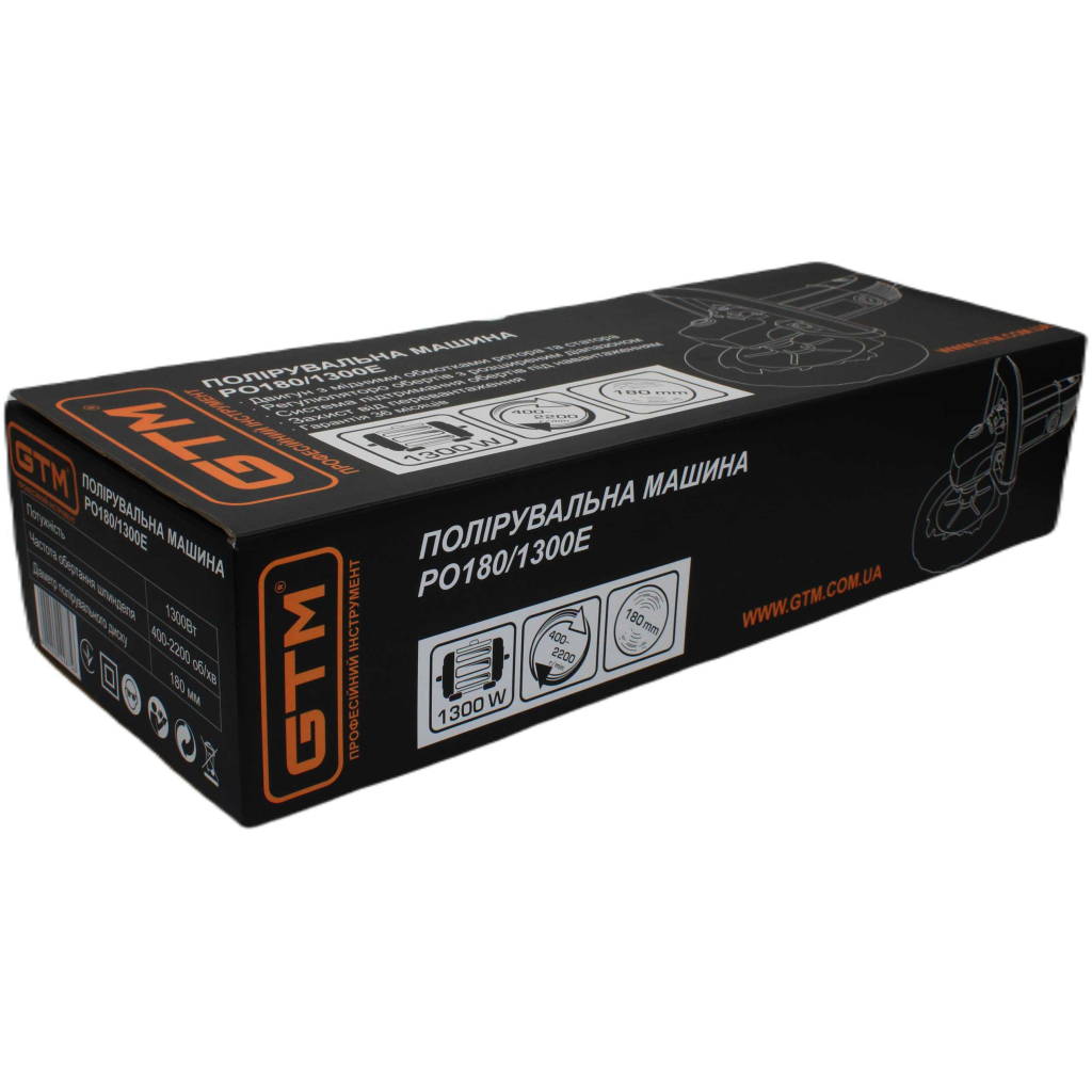 Шліфувальна машина GTM PO180/1300E полірувальна 180мм, 1300Вт, 400-2200об/хв (PO180/1300E) - зображення 8