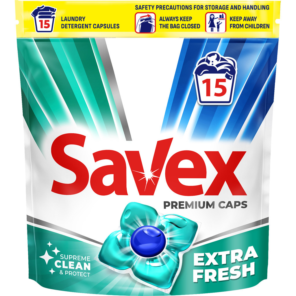 Капсули для прання Savex Super Caps Extra Fresh 15 шт. (3800024046858) - зображення 1