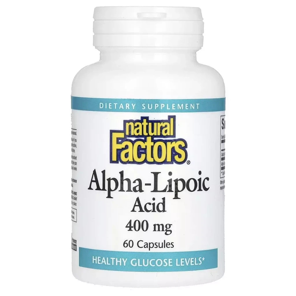 Вітамінно-мінеральний комплекс Natural Factors Альфа-ліпоєва кислота, 400 мг, Alpha-Lipoic Acid, 60 капсул (NFS-02101) - зображення 1