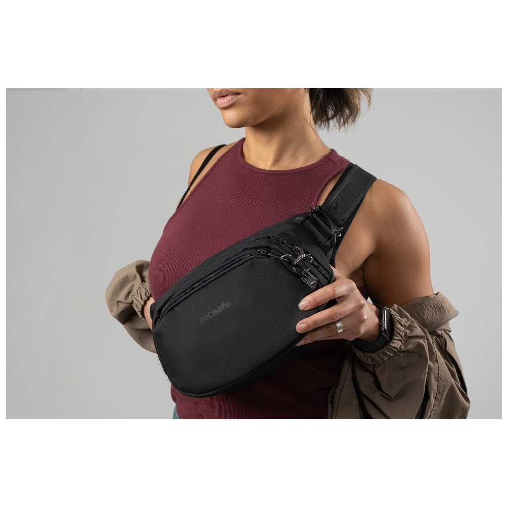 Сумка-бананка Pacsafe Vibe 100 hip pack, чорна (60141130) - зображення 9