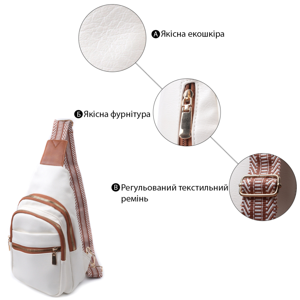 Сумка Vintage З екошкіри Біла (22757) - зображення 4