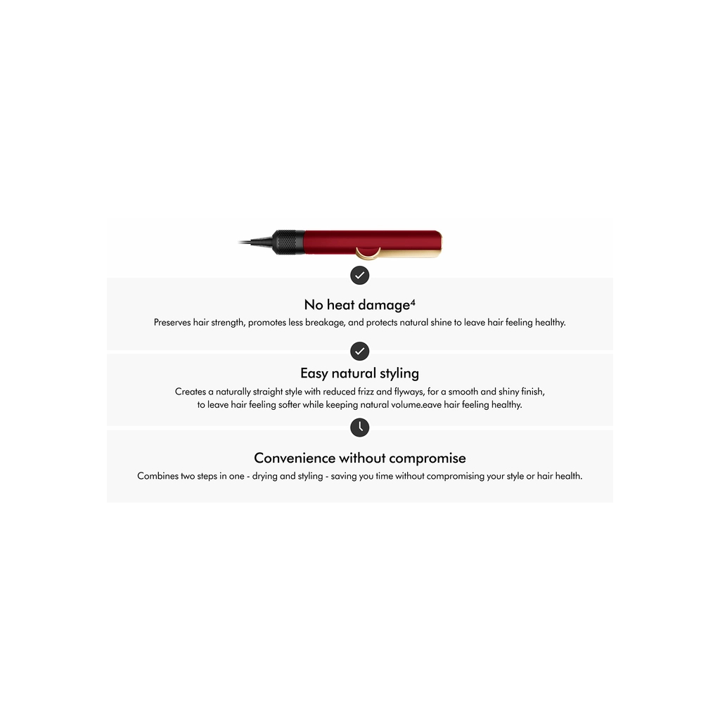 Вирівнювач для волосся Dyson HT01 Airstrait Red Velvet/Gold (596931-01) - изображение 7