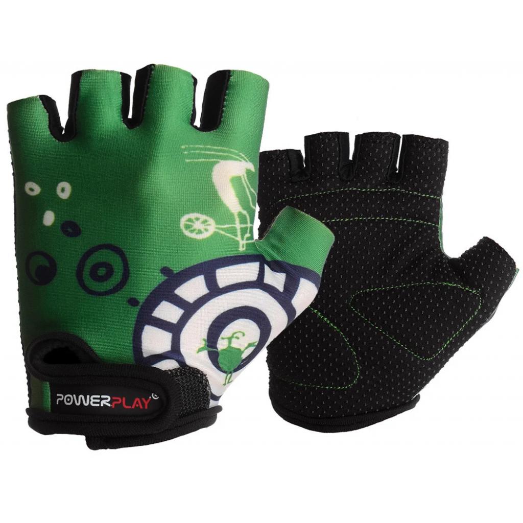 Велорукавиці PowerPlay Children 001 Green 2XS (001A_Green_2XS) - зображення 1
