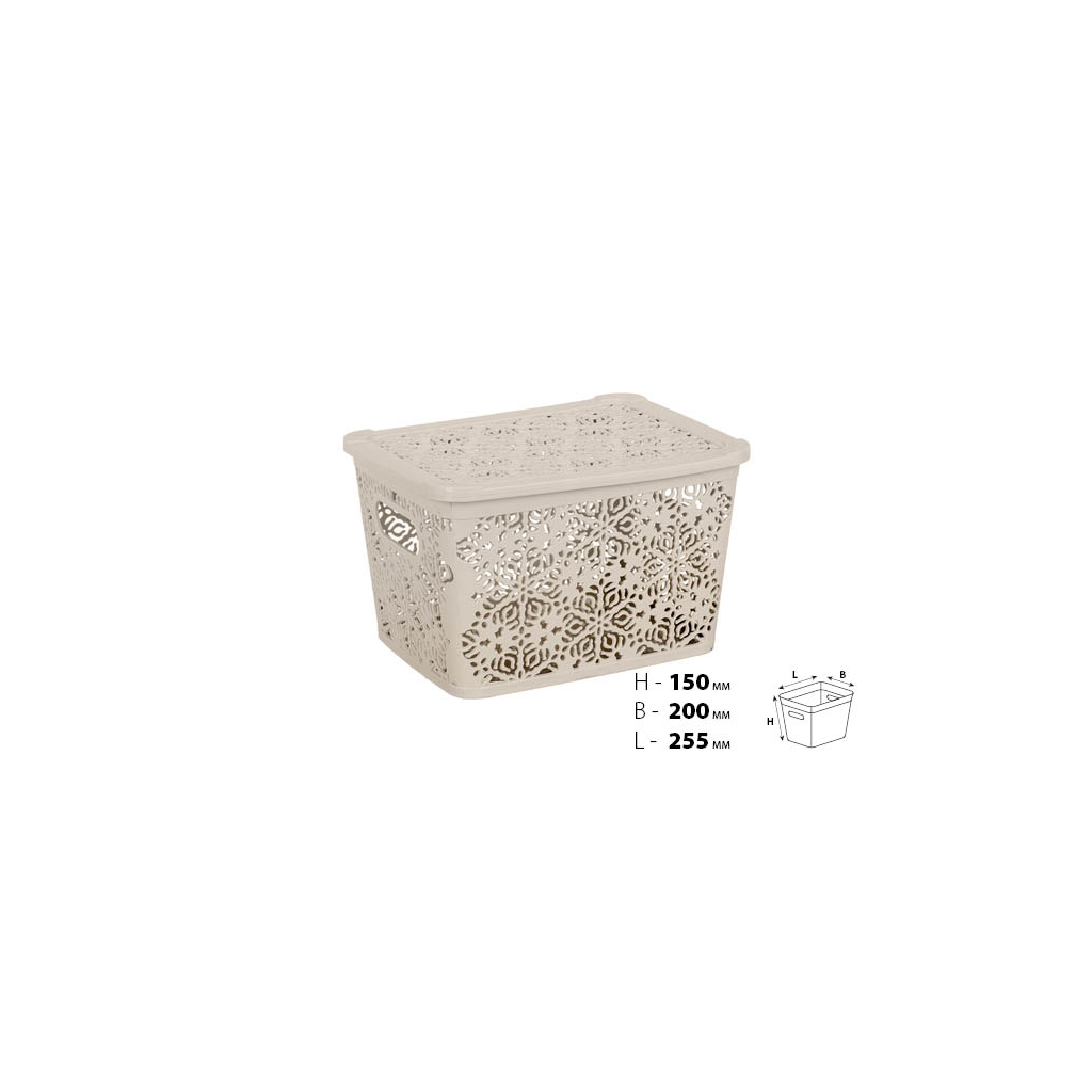 Кошик для зберігання Violet House 0402 №2 Ажур з кришкою Cappuccino 7 л (0402 №2 Ажур CAP з/кр. 7 л) - зображення 2