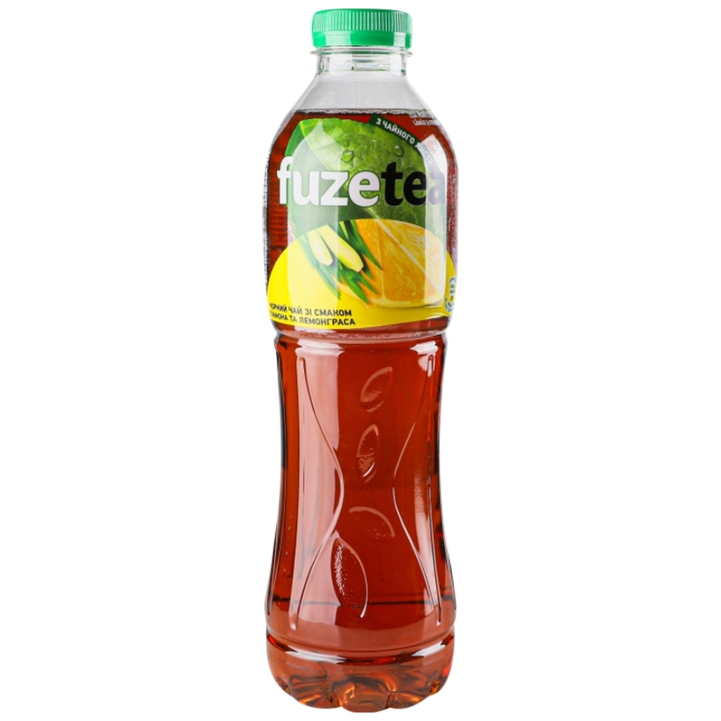 Напій Fuzetea Чай холодний чорний Зі смаком лимона та лемонграса 1 л (5449000236241) - зображення 1